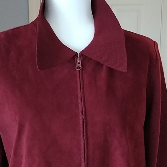 Dialogue 💯 leather &  knit Sweater/Jacket Sz M - Picture 3 of 12